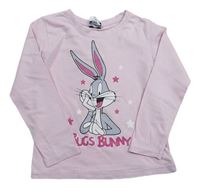 Svetloružové tričko s králikom