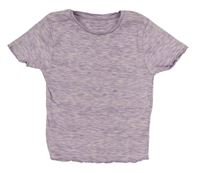 Lila melírované rebrované crop tričko Primark