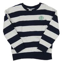 Tmavomodro-biela pruhovaná mikina s výšivkou zn. Pep&Co