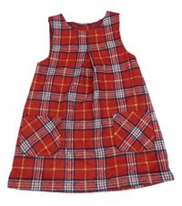 Červeno-modré kockované vlnené šaty Nutmeg