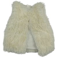 Smotanová kožušinová podšitá vesta