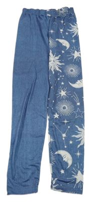 Modré legíny so sluníčky a mesiacmi shein