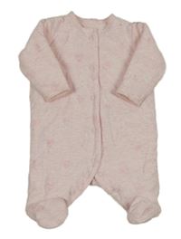 Svetloružový melírovaný zateplený overal so srdiečkami Primark