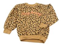Hnědá leopardí mikina s nápisem Next