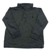 Antracitové melírované polo triko Next