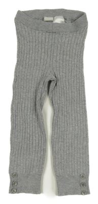 Sivé rebrované úpletové legíny H&M