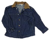 Tmavomodrá ľahká rifľová bunda s golierikom H&M