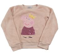 Ružová chlpatá mikina s Peppou