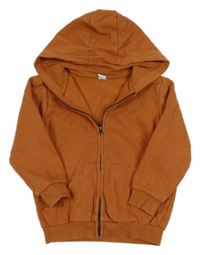 Hnědá propínací mikina s kapucí Tu