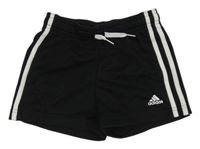 Černé teplákové kraťasy s pruhy a logem Adidas