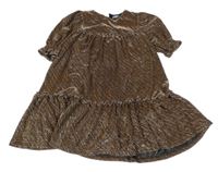 Zlato-čierne trblietavé šaty Next