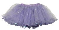 Lila tylová trblietavá sukňa