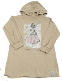 Béžové šaty s dívkou a kapucí George