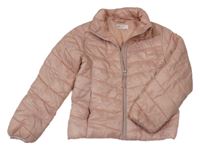 Světlerůžová šusťáková prošívaná lehce zateplená bunda H&M