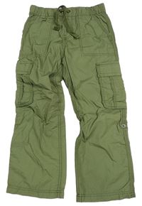 Khaki plátenné cargo nohavice zn. H&M