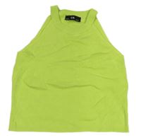 Limetkový rebrovaný úpletový crop top C&A
