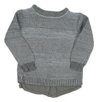 Sivo-bielo-modrý melírovaný sveter River Island