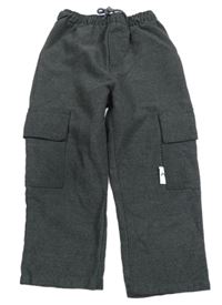 Tmavošedé cargo thermo kalhoty 