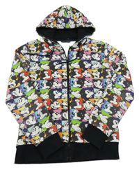 Černo-barevná propínací mikina s Mickeym a kapucí Disney