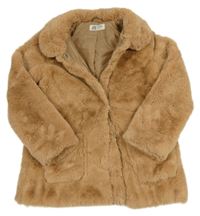 Okrový kožešinový podšitý kabát H&M