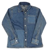 Modrá rifľová košeľová bunda H&M