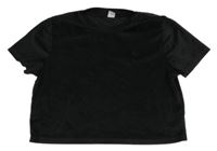 Černé plyšové crop tričko Shein