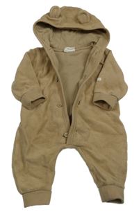 Béžová tepláková kombinéza s kapucňou Topomini