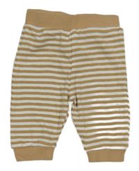 Bielo-okrové pruhované tepláky Ergee