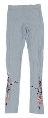 Svetlomodré legíny s kvetmi