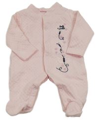 Svetloružový teplákový overal s motýlikmi