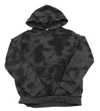 Čierno-antracitová batikovaná mikina s kapucňou H&M