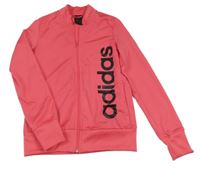 Růžová propínací sportovní mikina s nápisem Adidas