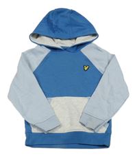 Modro-světlemodro-sivá mikina s kapucňou Lyle&Scott