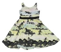 Čierno-farebné šaty s mraky a koníky H&M