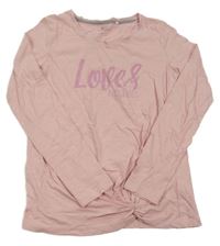 Svetloružové tričko s nápisom Yigga