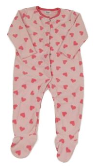 Růžový fleecový overal se srdíčky F&F