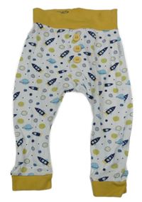 Bielo-žlté tepláky s vesmírom