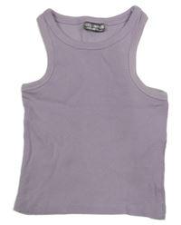 Lila rebrovaný crop top