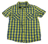 Tmavomodro-světlezelená kostkovaná košile Dopodopo