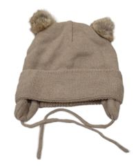 Béžová čapica s bambulemi H&M