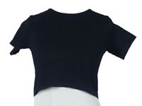 Dámské černé žebrované crop elastické tričko Pull&Bear 