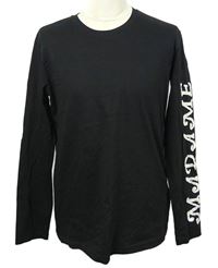 Dámské černé oversized triko s nápisem 