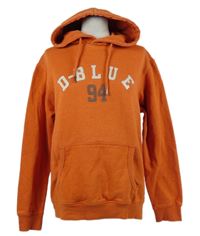 Pánska tehlově červená mikina s nápisom a kapucňou