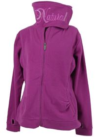 Dámská purpurová fleecová propínací mikina s límcem Elle Nor