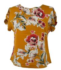 Dámska horčicová kvetovaná blúzka