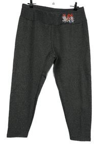 Dámske sivé teplákové capri legíny s trpaslíky