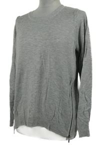 Dámský šedý lehký svetr se zipy M&S