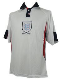 Pánske bielo-tmavomodro-červené rebrované polo tričko s erbem