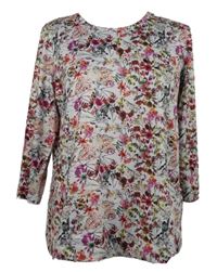 Dámské bílo-barevné květované triko 