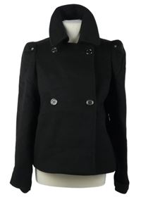 Dámsky čierny vlnený krátky kabát Jaeger